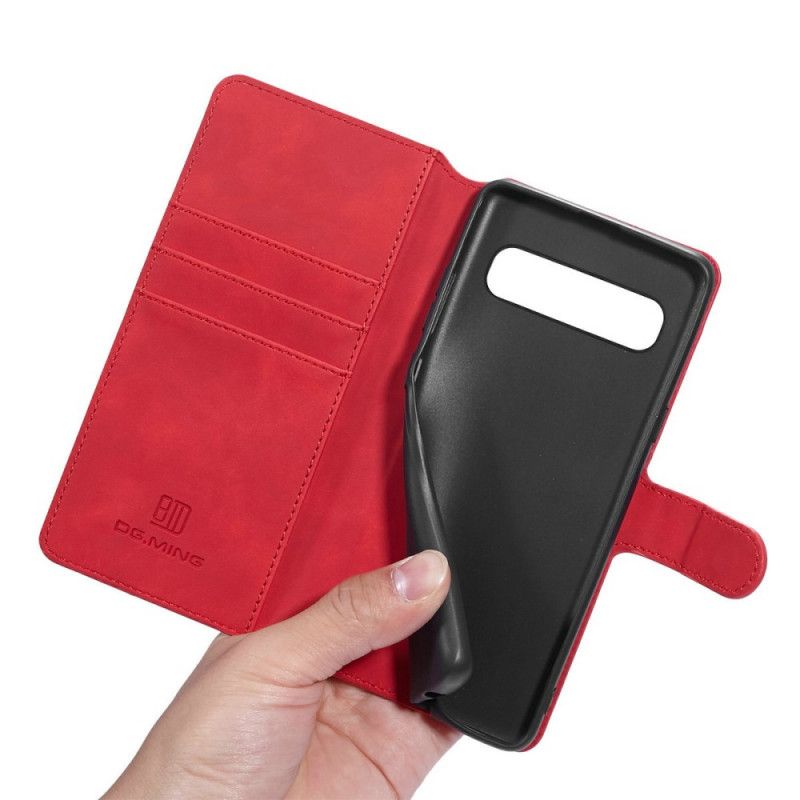 Leren Hoesje voor Samsung Galaxy S10 5G Grijs Zwart Dg.Ming