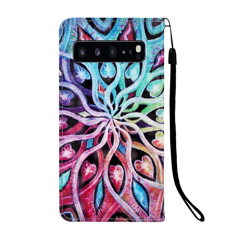 Leren Hoesje voor Samsung Galaxy S10 5G Kleurrijke Plant