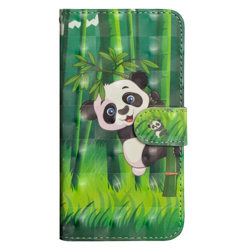 Leren Hoesje voor Samsung Galaxy S10 5G Panda En Bamboe