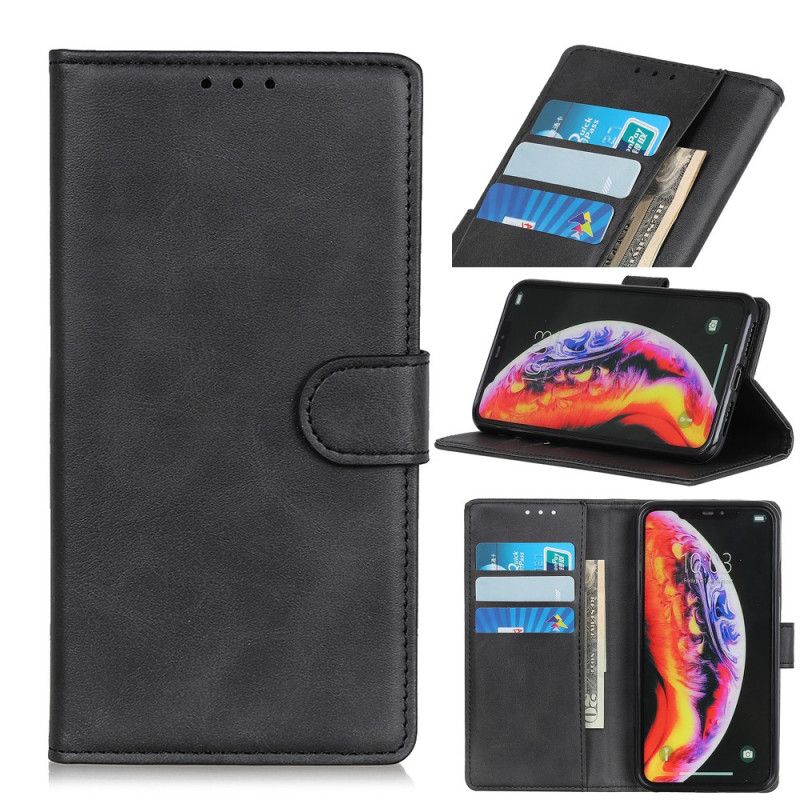 Leren Hoesje voor Samsung Galaxy S10 5G Retro Mat Leereffect