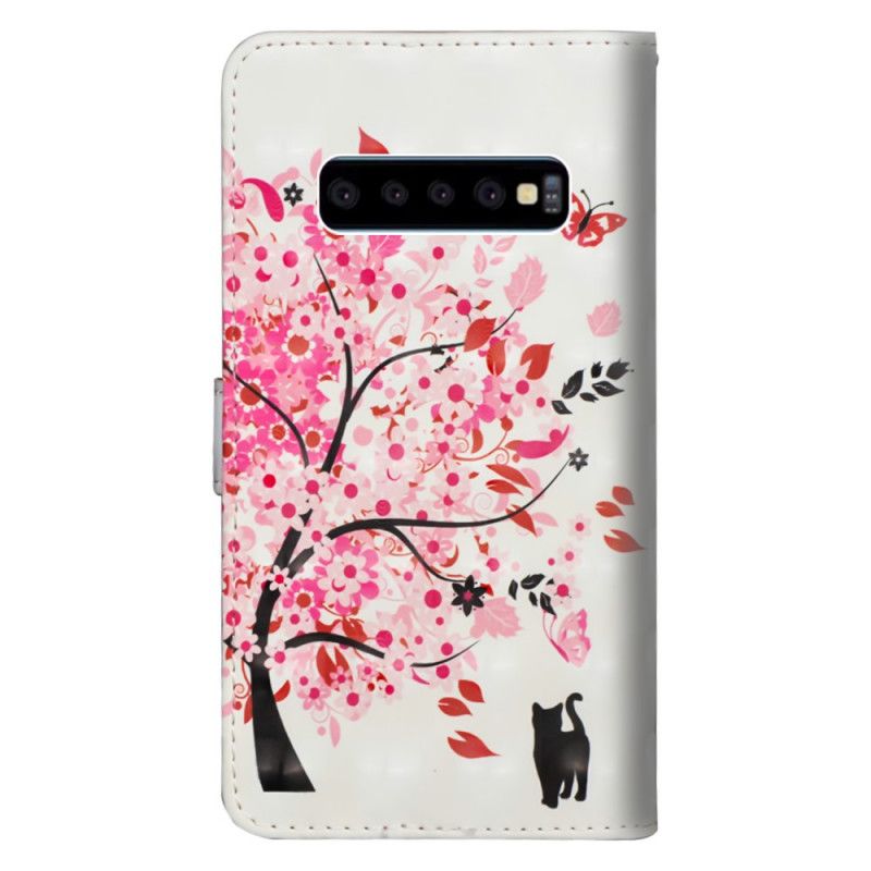 Leren Hoesje voor Samsung Galaxy S10 5G Roze Boom