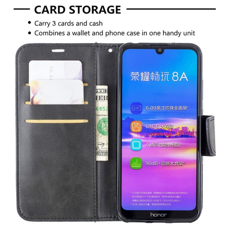 Bescherming Hoesje Honor 8A Bruin Donkerblauw Gladde Schuine Klep