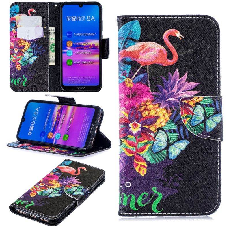 Bescherming Hoesje Honor 8A Telefoonhoesje Zomerflamingo