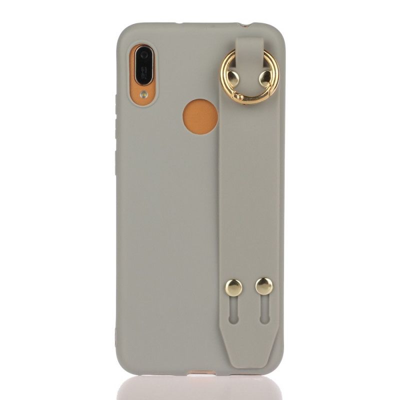 Case Hoesje Honor 8A Rood Grijs Telefoonhoesje Siliconen Met Steunband