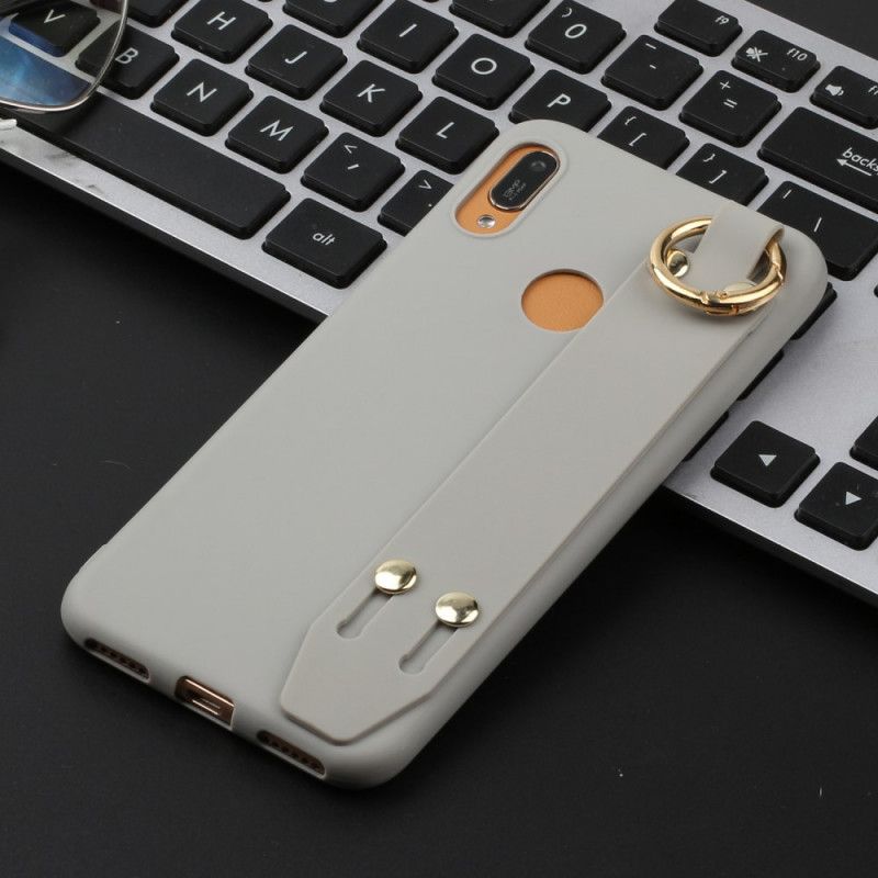 Case Hoesje Honor 8A Rood Grijs Telefoonhoesje Siliconen Met Steunband