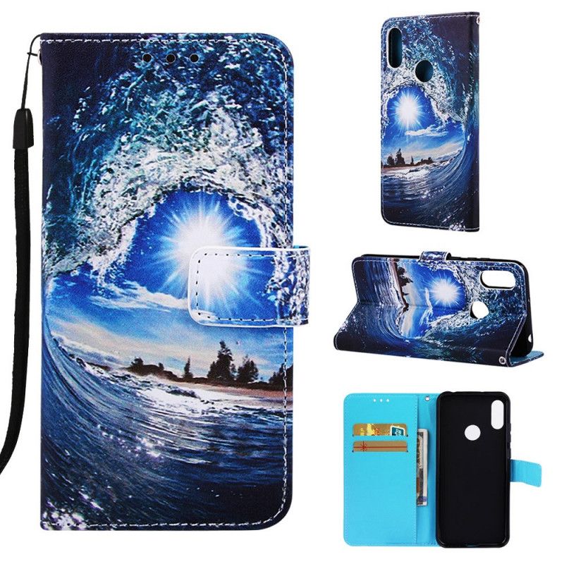 Cover Folio-hoesje Honor 8A Telefoonhoesje Landschapsoverpeinzingen Met Strings