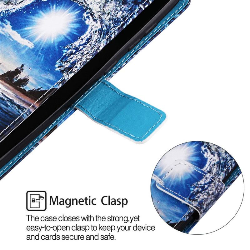 Cover Folio-hoesje Honor 8A Telefoonhoesje Landschapsoverpeinzingen Met Strings
