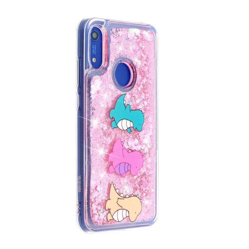 Hoesje Honor 8A Leuke Glitterdinosaurussen