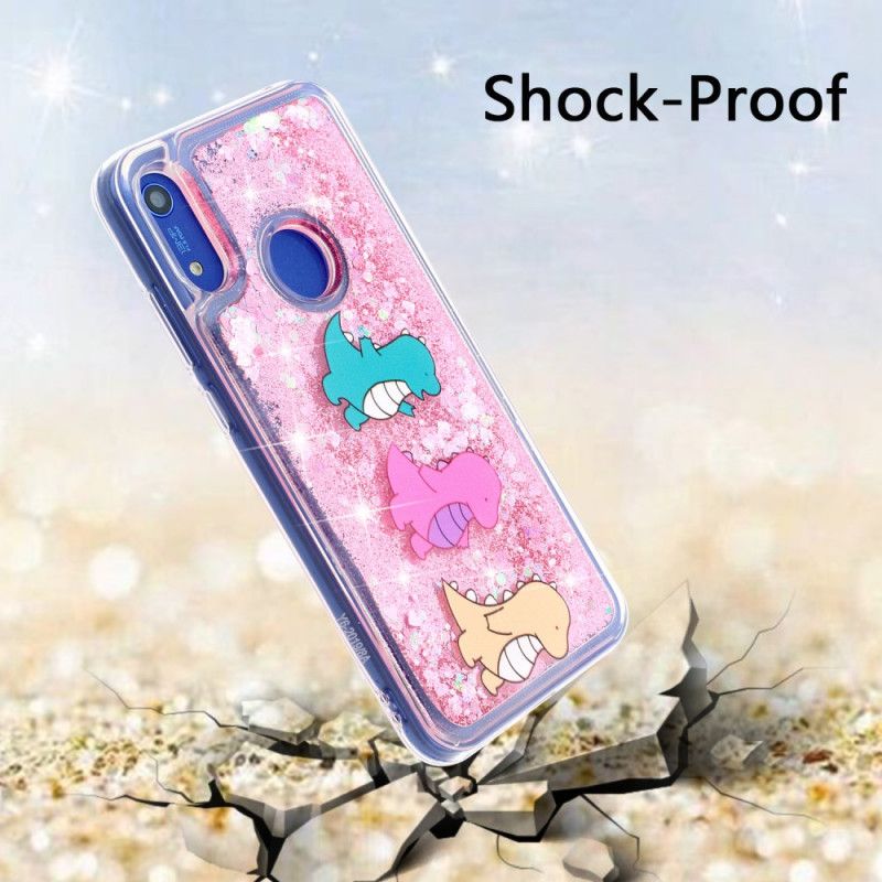 Hoesje Honor 8A Leuke Glitterdinosaurussen
