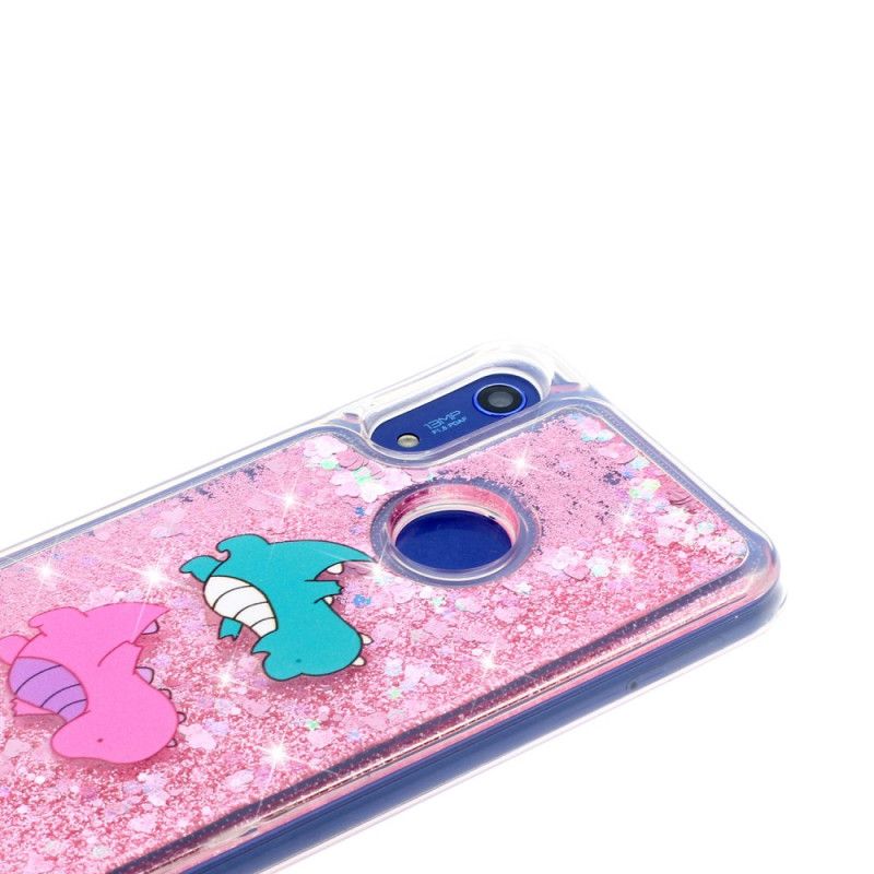 Hoesje Honor 8A Leuke Glitterdinosaurussen