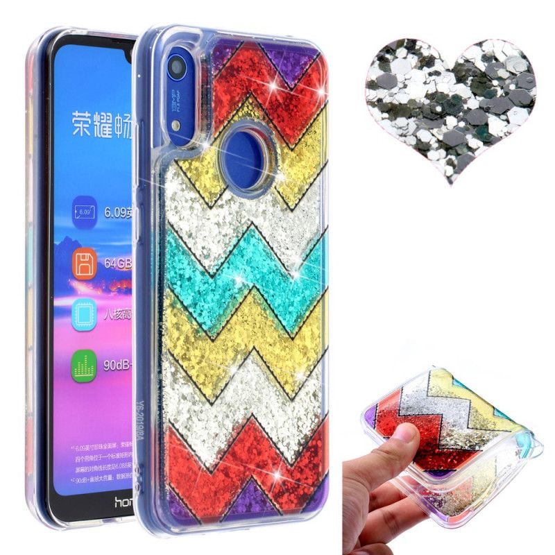 Hoesje voor Honor 8A Zigzag Pailletten