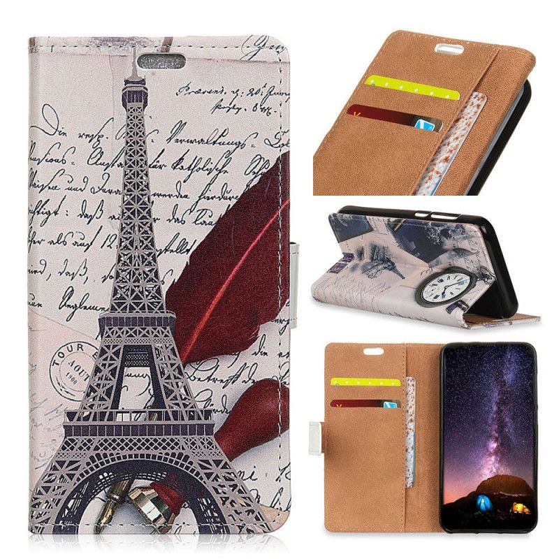 Leren Hoesje Honor 8A Eiffeltoren Van De Dichter