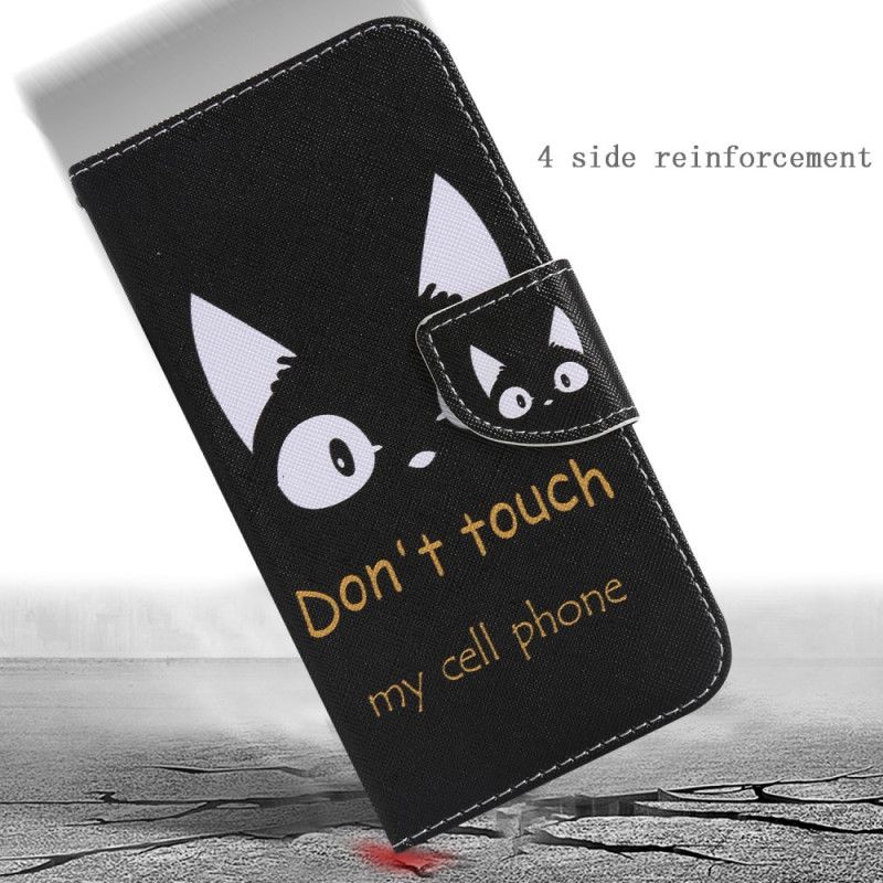 Leren Hoesje Honor 8A Raak Mijn Mobiele Telefoon Aan