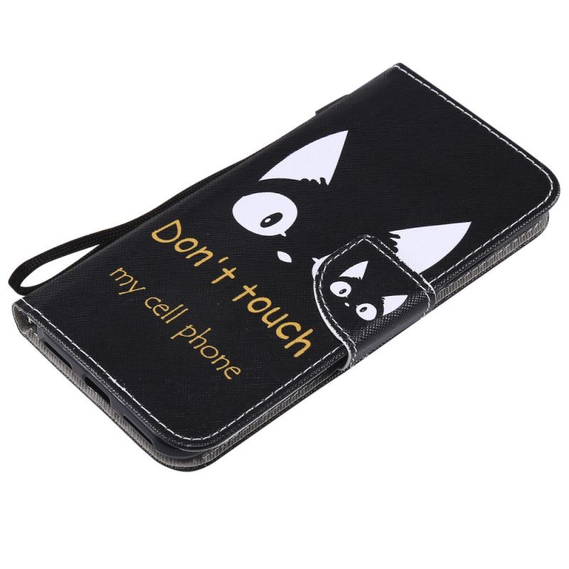 Leren Hoesje Honor 8A Raak Mijn Mobiele Telefoon Aan
