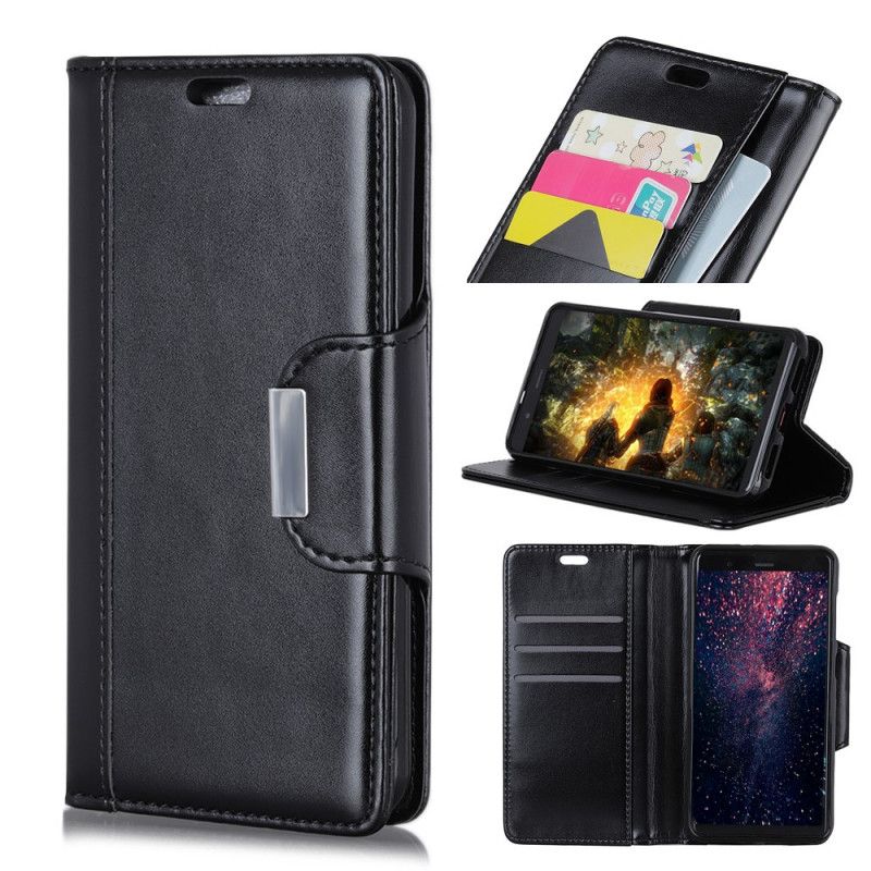 Leren Hoesje Honor 8A Rood Zwart Kunstleren Elegantie Sluiting