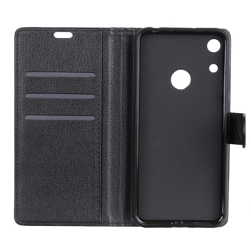 Leren Hoesje Honor 8A Wit Zwart Lychee Kunstleer