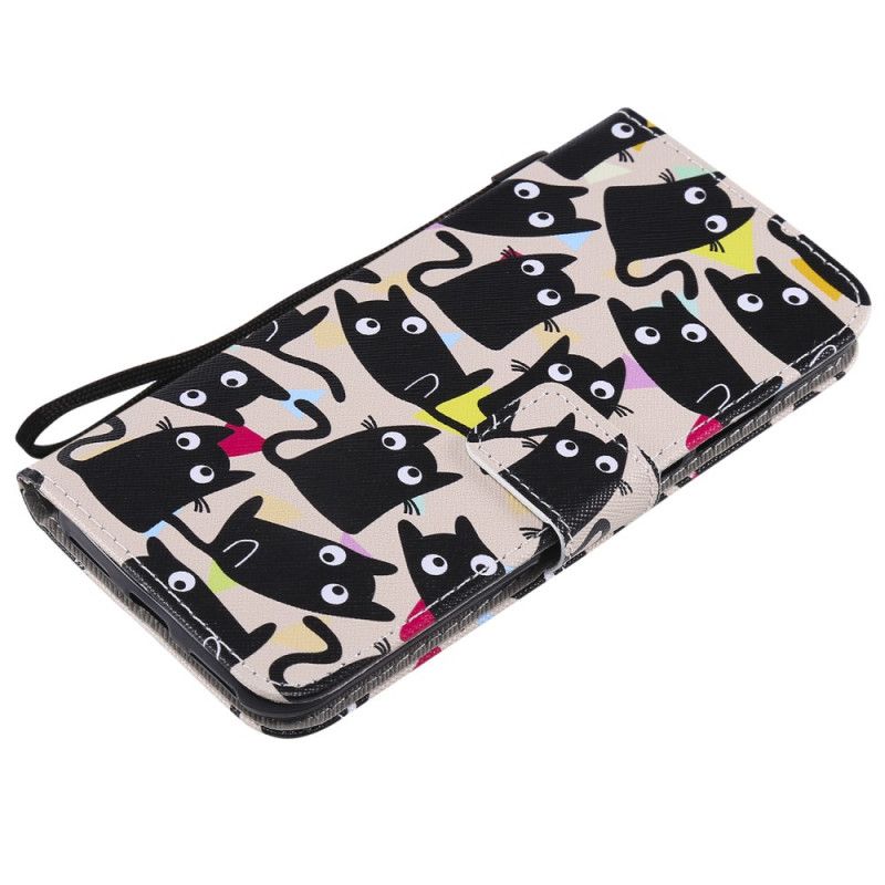 Leren Hoesje voor Honor 8A Gekke Katten