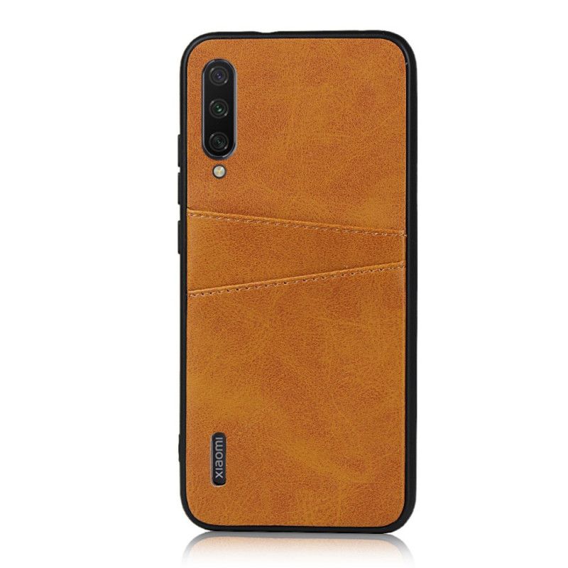 Case Hoesje Xiaomi Mi A3 Rood Zwart Telefoonhoesje Dubbele Kaarthouder Met Leerstructuur