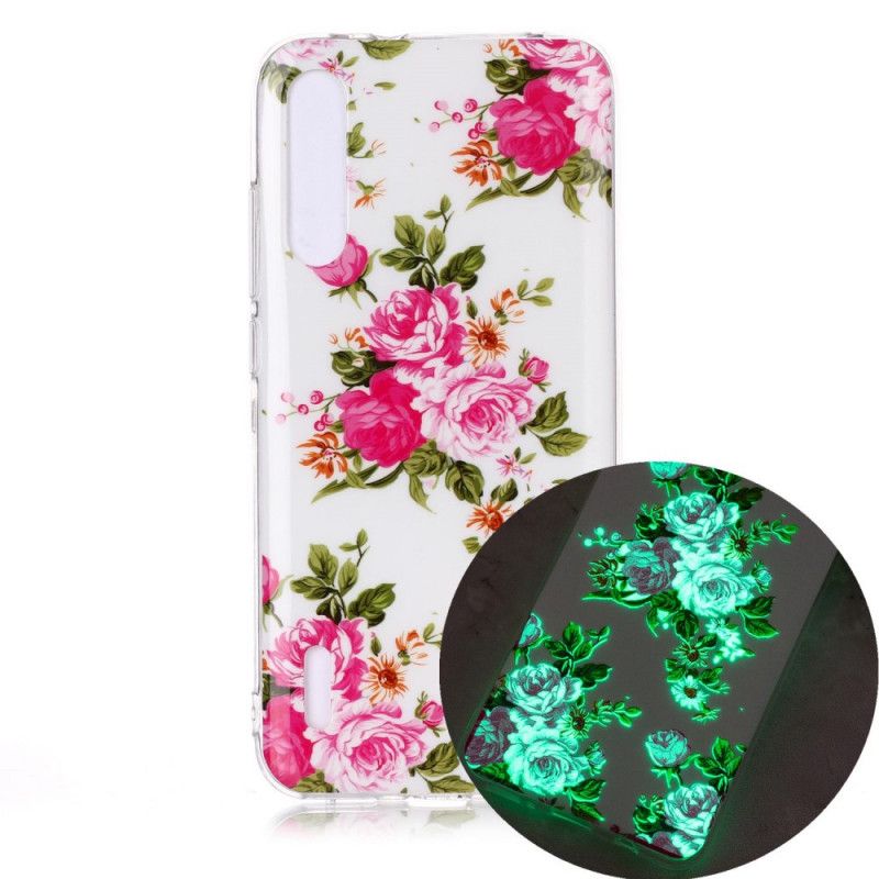 Cover Hoesje Xiaomi Mi A3 Telefoonhoesje Fluorescerende Vrijheidsbloemen