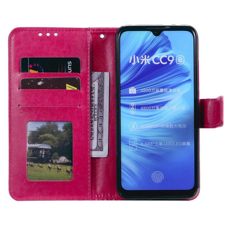 Flip Case Leren Xiaomi Mi A3 Magenta Grijs Zon Mandala