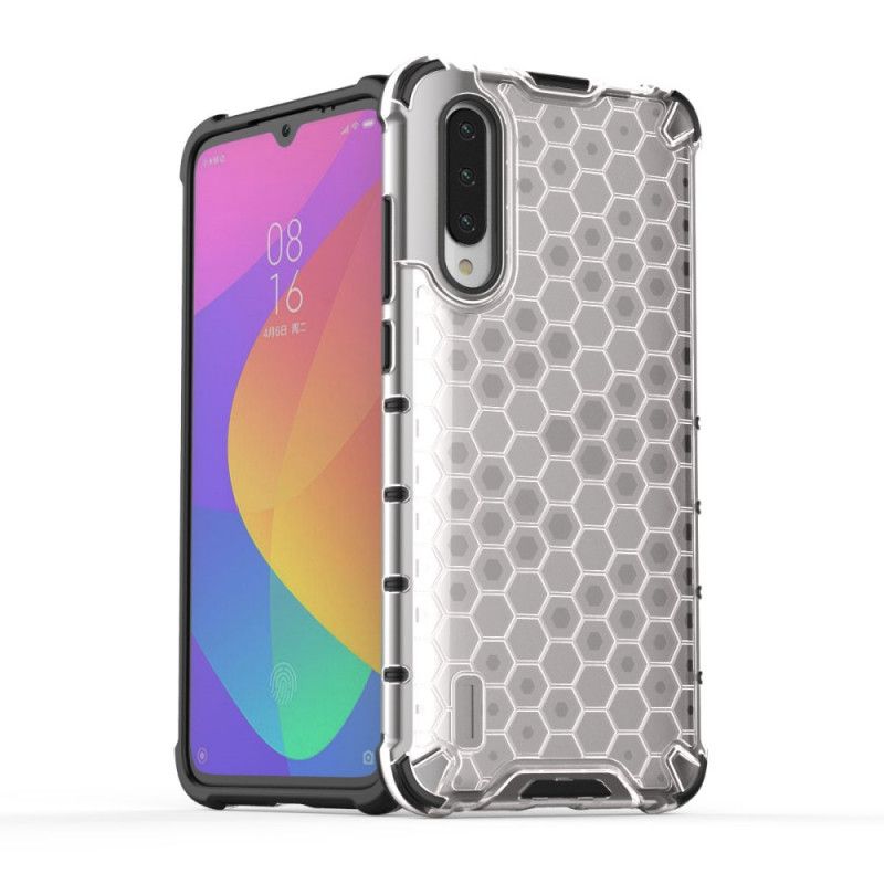 Hoesje voor Xiaomi Mi A3 Grijs Zwart Honingraatstijl