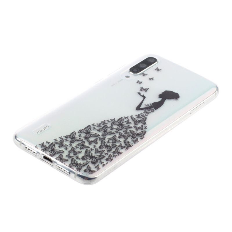 Hoesje Xiaomi Mi A3 Transparante Vlinderjurk