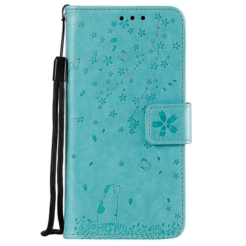 Leren Hoesje voor Xiaomi Mi A3 Magenta Grijs String Mijmering