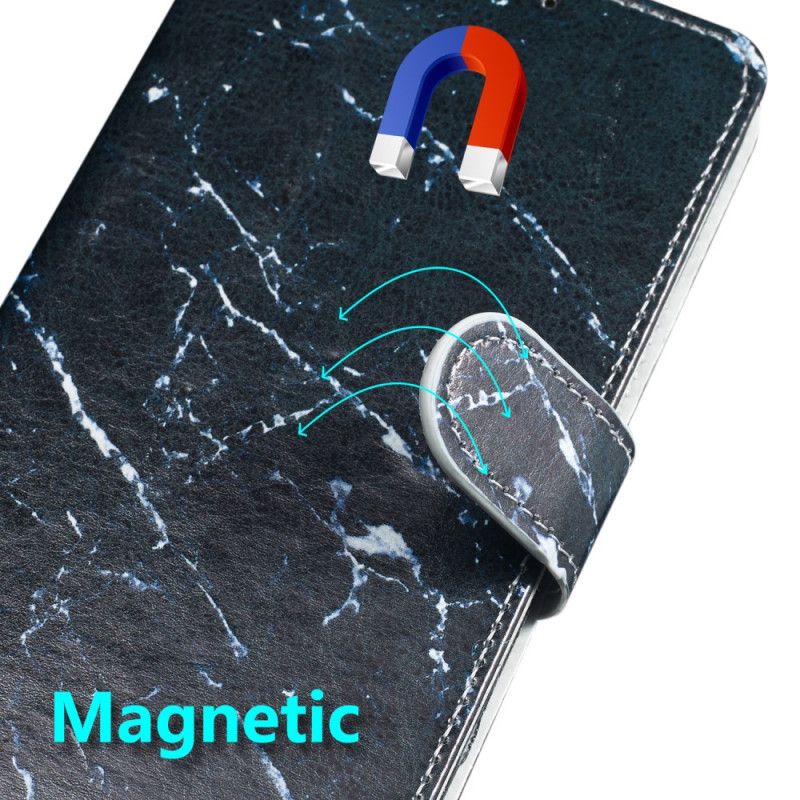 Leren Hoesje voor Xiaomi Mi A3 Wit Enkele Knikker