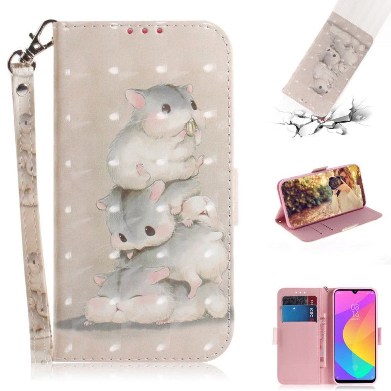 Leren Hoesje Xiaomi Mi A3 Hamsters Met String