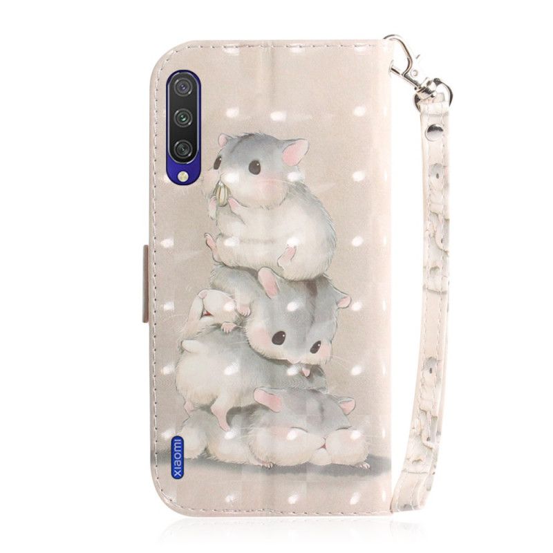 Leren Hoesje Xiaomi Mi A3 Hamsters Met String