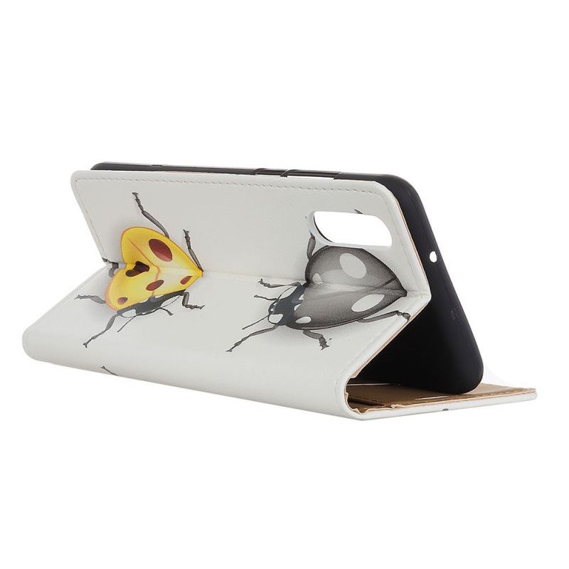 Leren Hoesje Xiaomi Mi A3 Lieveheersbeestjes