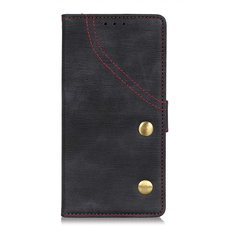 Cover Folio-hoesje Samsung Galaxy A20s Rood Zwart Telefoonhoesje Geklonken Jeans