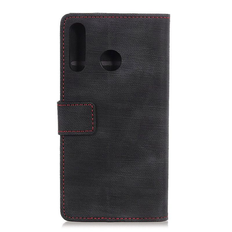 Cover Folio-hoesje Samsung Galaxy A20s Rood Zwart Telefoonhoesje Geklonken Jeans