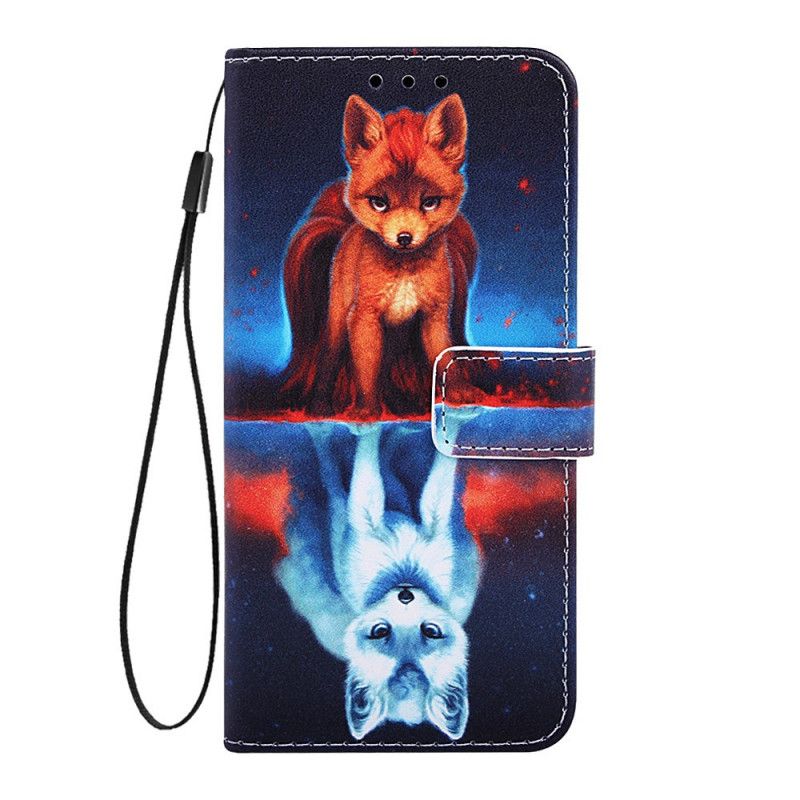 Cover Folio-hoesje Samsung Galaxy A20s Telefoonhoesje Weerspiegeling Van Julien De Hond Met String