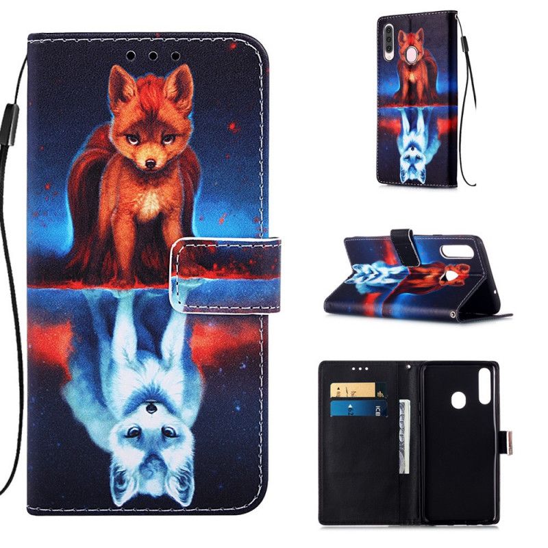 Cover Folio-hoesje Samsung Galaxy A20s Telefoonhoesje Weerspiegeling Van Julien De Hond Met String