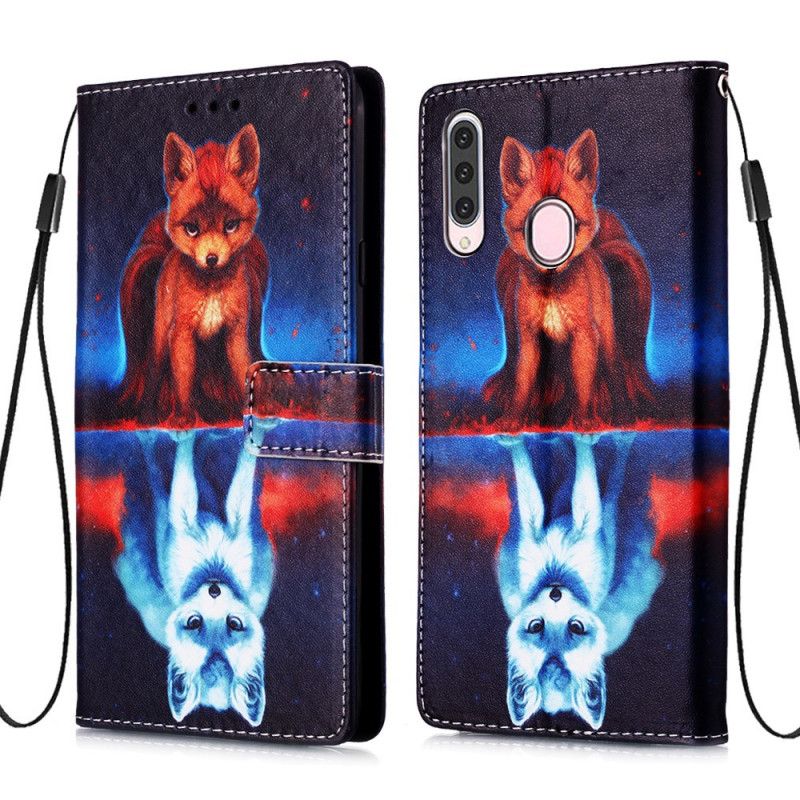 Cover Folio-hoesje Samsung Galaxy A20s Telefoonhoesje Weerspiegeling Van Julien De Hond Met String