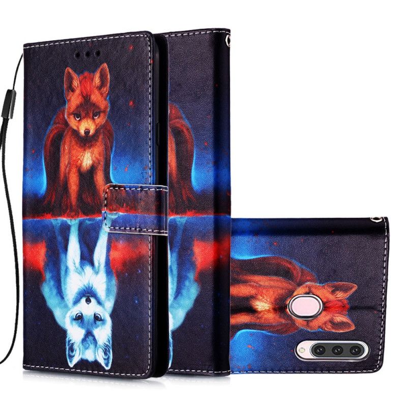 Cover Folio-hoesje Samsung Galaxy A20s Telefoonhoesje Weerspiegeling Van Julien De Hond Met String