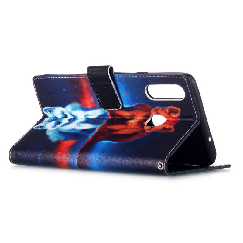 Cover Folio-hoesje Samsung Galaxy A20s Telefoonhoesje Weerspiegeling Van Julien De Hond Met String