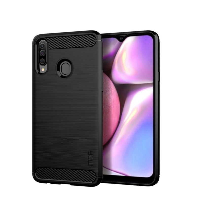 Hoesje Samsung Galaxy A20s Grijs Zwart Mofi Geborstelde Koolstofvezel