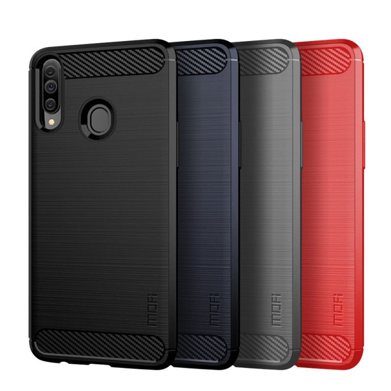 Hoesje Samsung Galaxy A20s Grijs Zwart Mofi Geborstelde Koolstofvezel