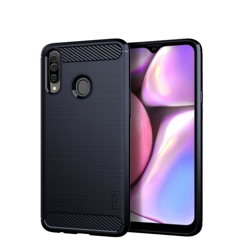 Hoesje Samsung Galaxy A20s Grijs Zwart Mofi Geborstelde Koolstofvezel