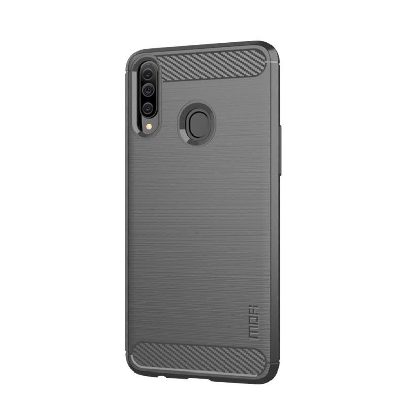 Hoesje Samsung Galaxy A20s Grijs Zwart Mofi Geborstelde Koolstofvezel