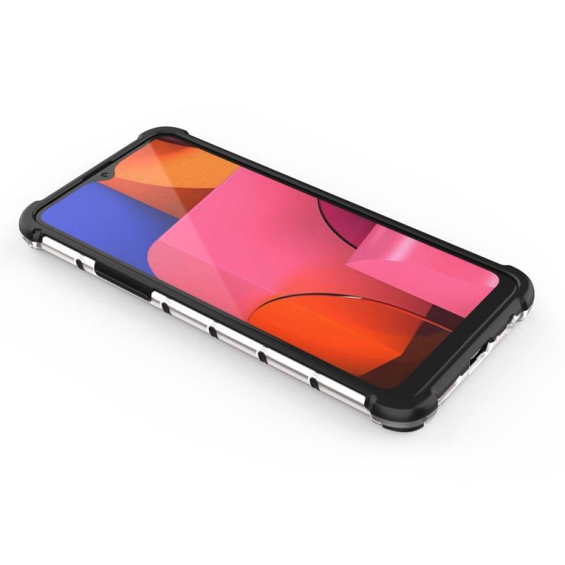 Hoesje Samsung Galaxy A20s Wit Zwart Honingraatstijl