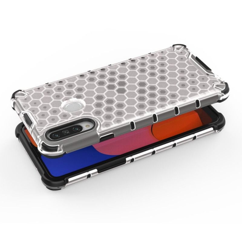 Hoesje Samsung Galaxy A20s Wit Zwart Honingraatstijl