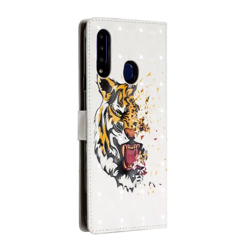 Leren Hoesje Samsung Galaxy A20s Magische Woeste Tijger