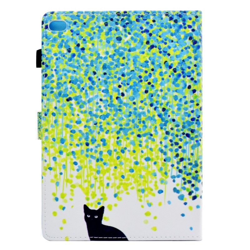 Leren Hoesje iPad Air / Air 2 Kat En Bloemblaadjes
