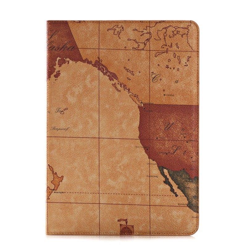 Leren Hoesje voor iPad Air / Air 2 Bruin Wereldkaart