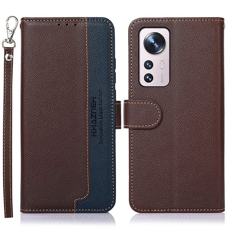 Folio-hoesje voor Xiaomi 12 Pro Lychee-stijl Rfid Khazneh