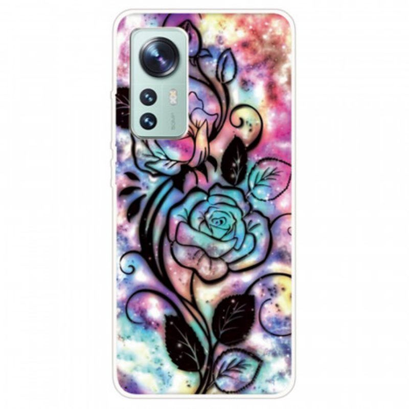 Hoesje voor Xiaomi 12 Pro Grafisch Bloemensilicone