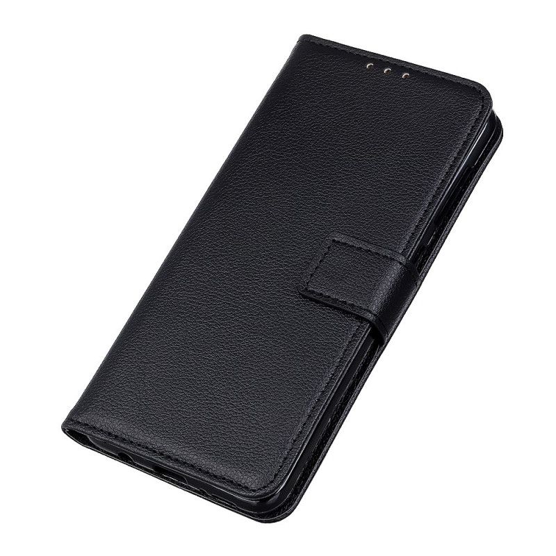 Bescherming Hoesje Samsung Galaxy A51 Donkerblauw Zwart Stijlvol Leer